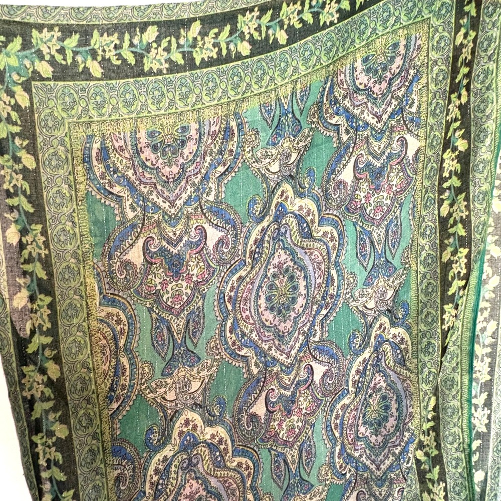 Catherine's Green Sparkling Boho Kimono Scarf Shawl, One Size - Picture 5 of 6